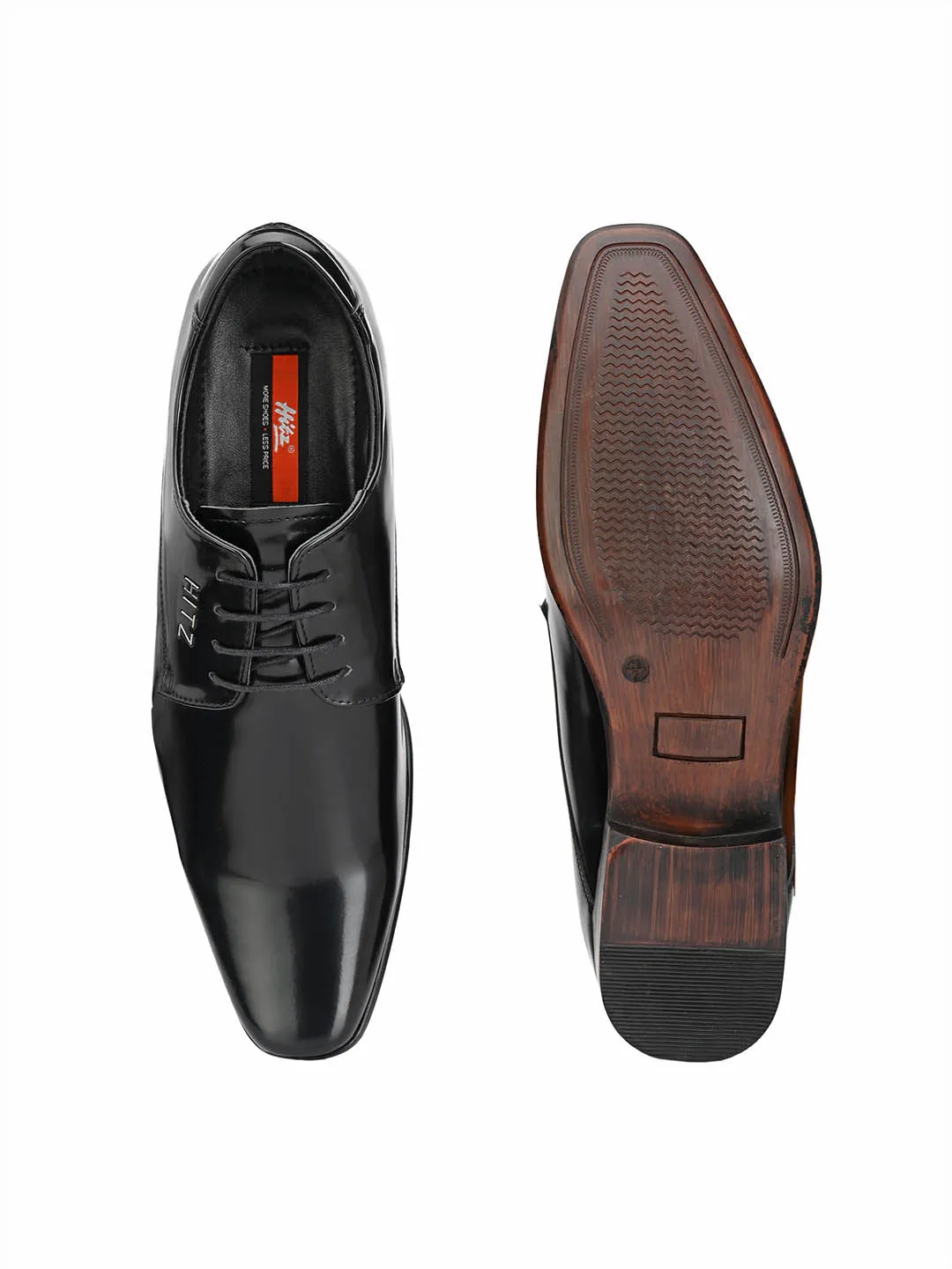 HITZMS_2904 Men's Black Synthetic Formal  Lace-Up Shoes