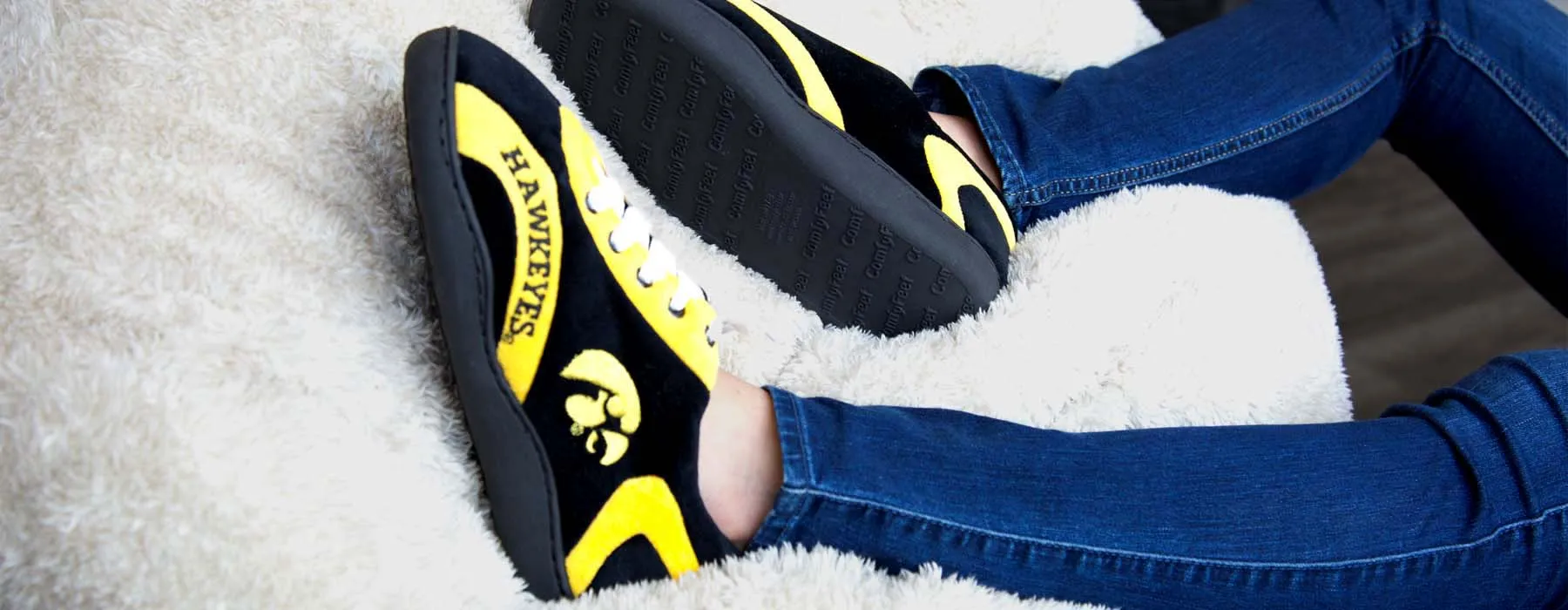 Iowa Hawkeyes All Around Rubber Soled Slippers