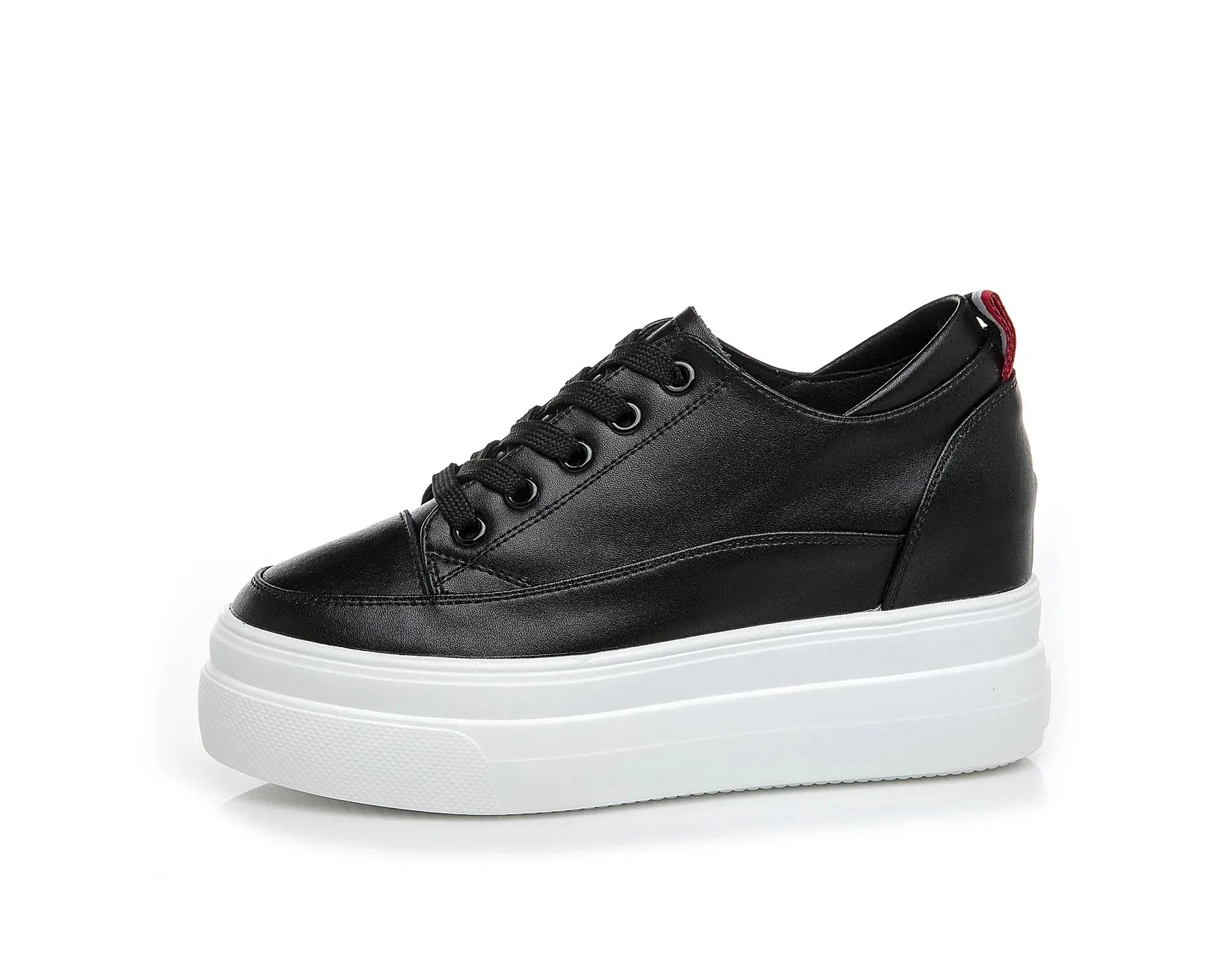 Joskaa 2024 New Platform Sneakers Black Leather