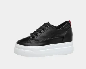 Joskaa 2024 New Platform Sneakers Black Leather