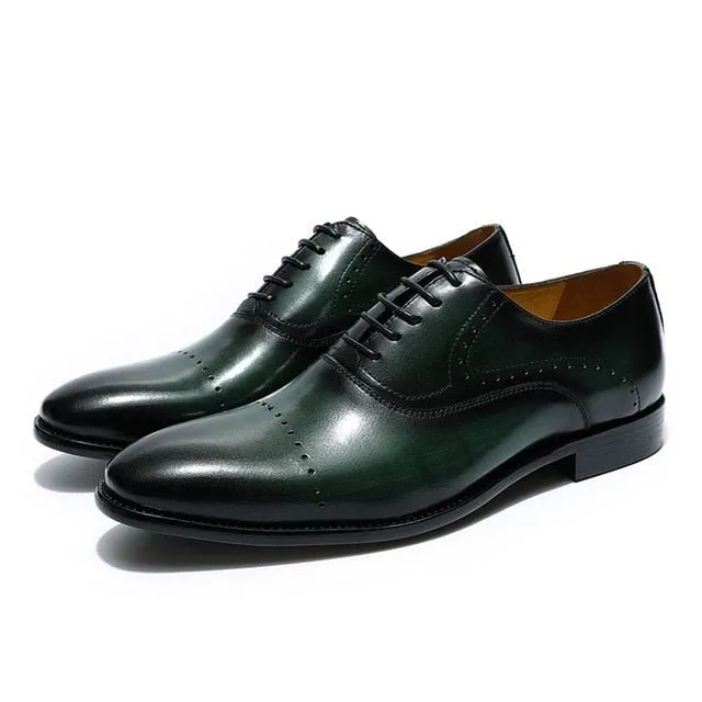 LaceLux Exotic Hand-Painted Oxford Shoes