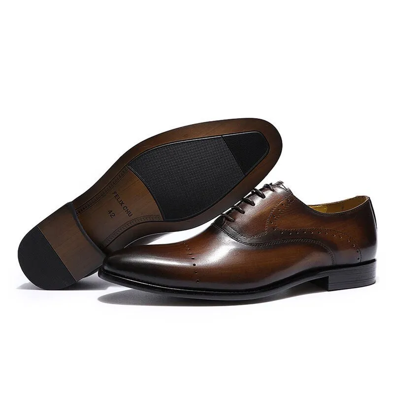 LaceLux Exotic Hand-Painted Oxford Shoes