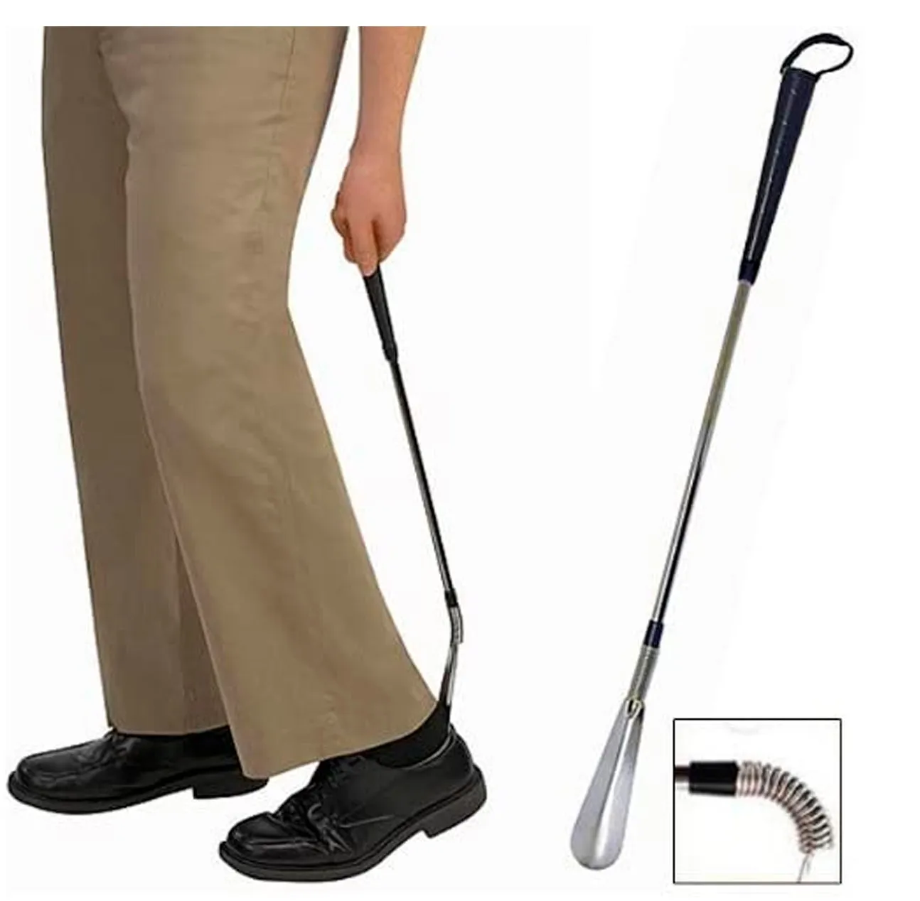 Long Handled Flexible Metal Shoe Horn. for All Types of Shoes