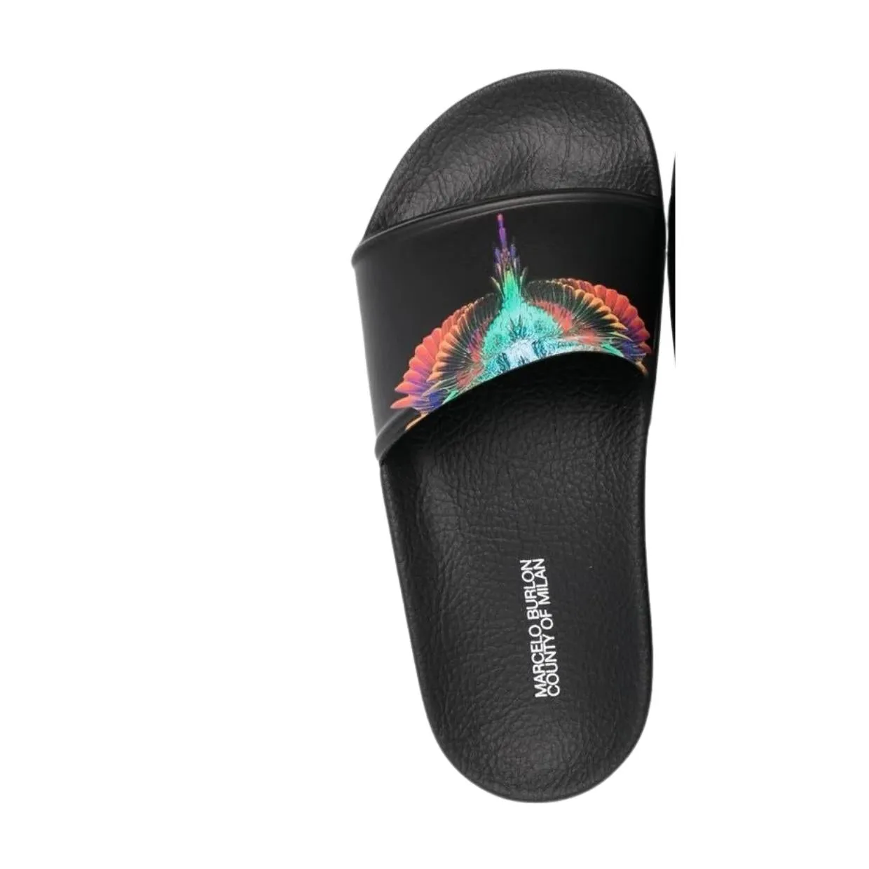 Marcelo Burlon Kids Printed Icon Wings Black Sliders