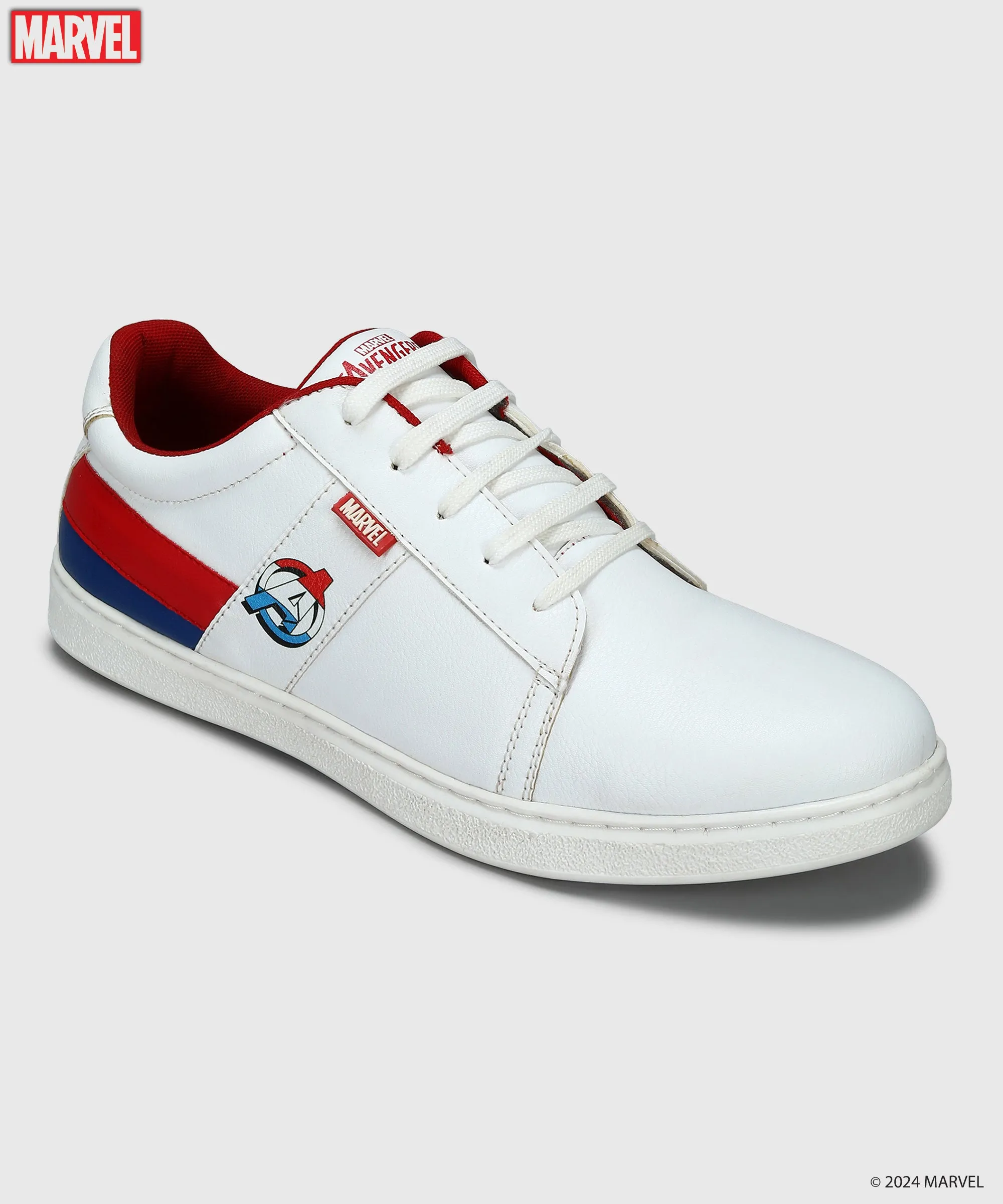 Marvel Men's White Casual Sneakers | Cushioned & Lace up Outdoor Style