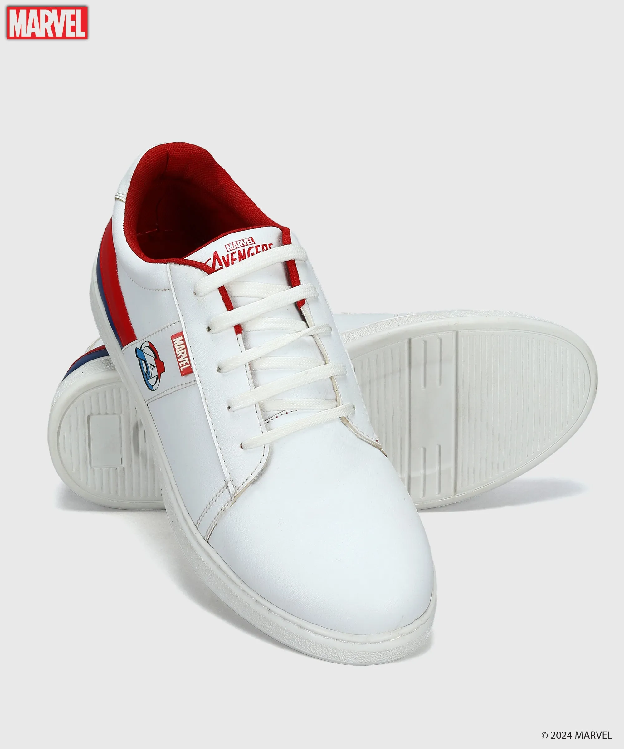 Marvel Men's White Casual Sneakers | Cushioned & Lace up Outdoor Style