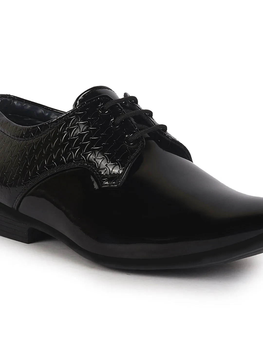 Men Black Party Formal Patent Leather Lace-Up Shoes for Office|Memory Cushion Insole|Meeting Comfort Slip-Ons