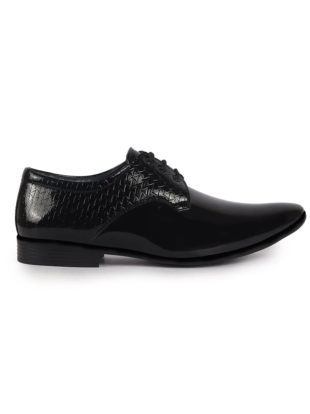 Men Black Party Formal Patent Leather Lace-Up Shoes for Office|Memory Cushion Insole|Meeting Comfort Slip-Ons