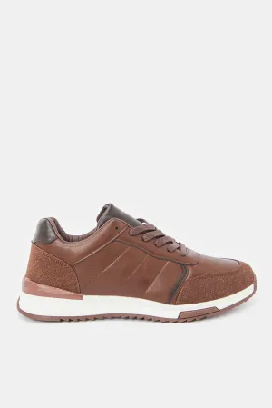 Men Brown Lace Up Sneakers