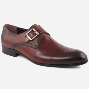 Mens "HENRY" Buckle Strap Leather Slip On Shoes