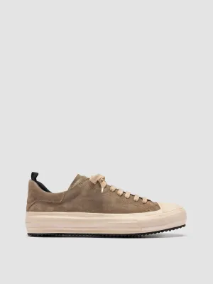 MES 009 - Taupe Leather and Suede Low Top Sneakers