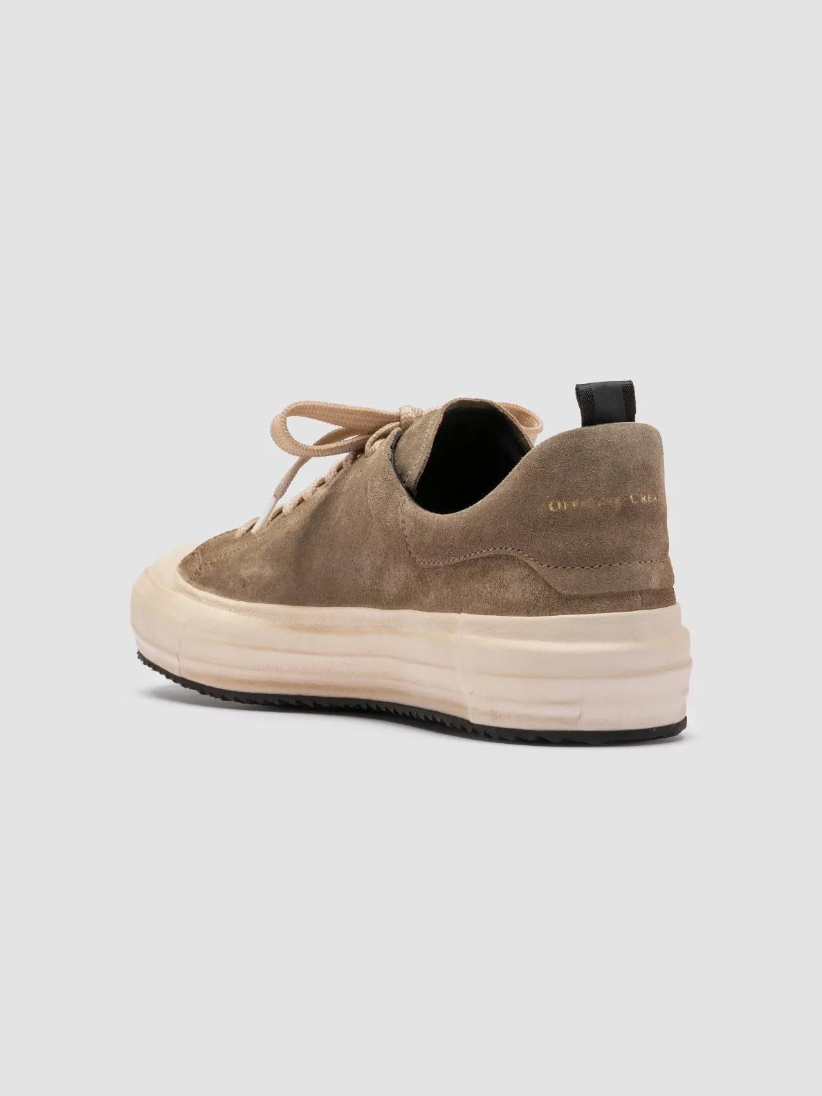 MES 009 - Taupe Leather and Suede Low Top Sneakers