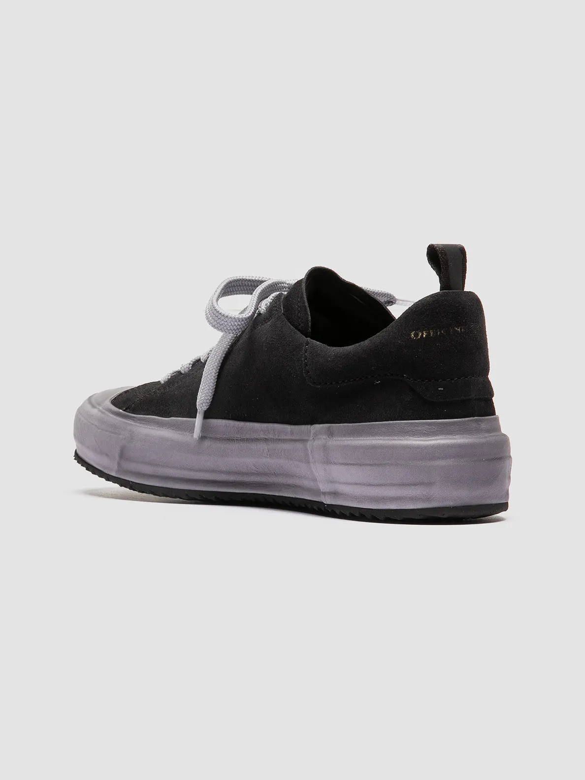 MES 105 - Black Leather and Suede Low Top Sneakers