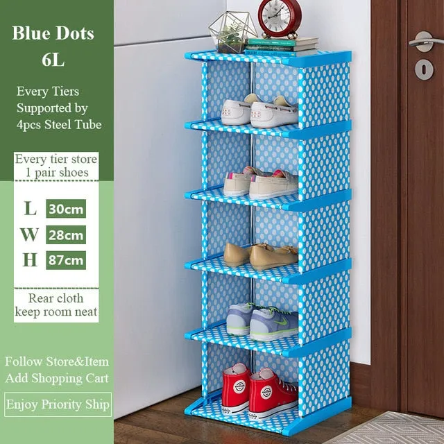 Multi-Layer Shoe Rack Vertical Dustproof Shoe Cabinet Assembled Shelf Furniture Home Standing Saving Space Shoes Organizer