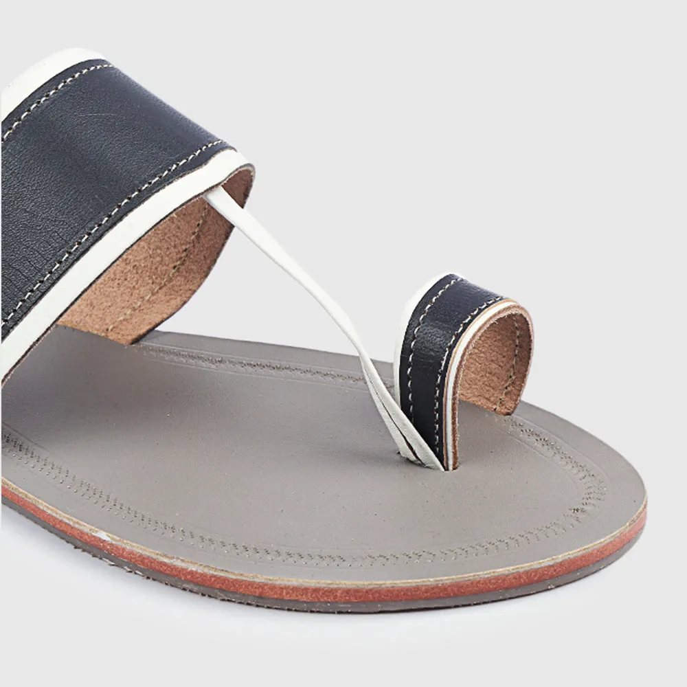 Multicolour Handstitched Leather Kolhapuri Men Sandal