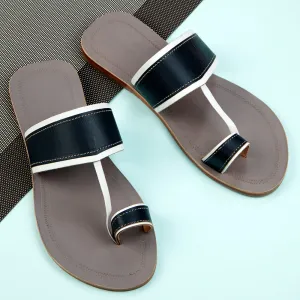 Multicolour Handstitched Leather Kolhapuri Men Sandal