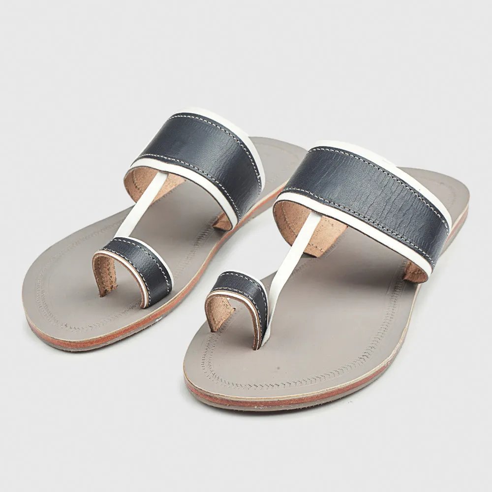 Multicolour Handstitched Leather Kolhapuri Men Sandal