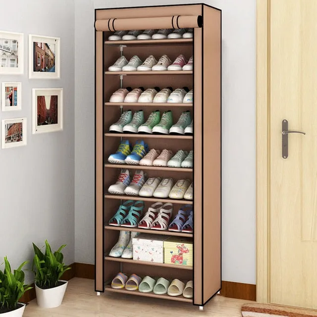 Multilayer Shoe Rack Detachable Dustproof Nonwoven Fabric Shoe Cabinet Home Standing Space-saving Stand Holder Shoes Organizer