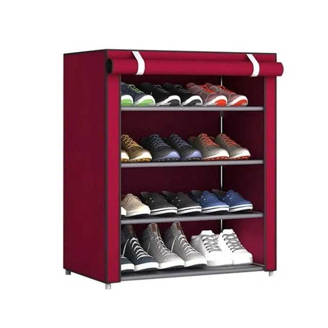 Multilayer Shoe Rack Detachable Dustproof Nonwoven Fabric Shoe Cabinet Home Standing Space-saving Stand Holder Shoes Organizer