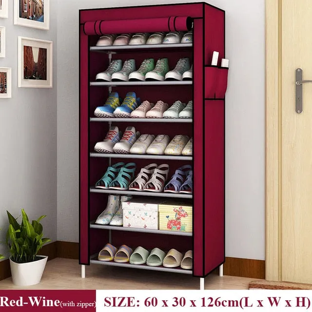 Multilayer Shoe Rack Detachable Dustproof Nonwoven Fabric Shoe Cabinet Home Standing Space-saving Stand Holder Shoes Organizer