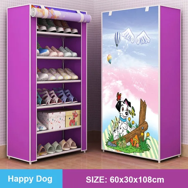 Multilayer Shoe Rack Detachable Dustproof Nonwoven Fabric Shoe Cabinet Home Standing Space-saving Stand Holder Shoes Organizer