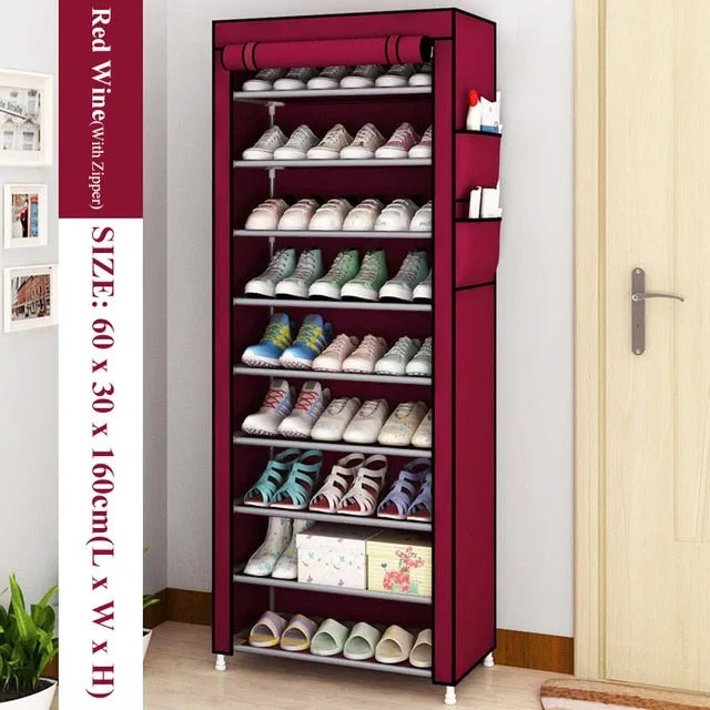 Multilayer Shoe Rack Detachable Dustproof Nonwoven Fabric Shoe Cabinet Home Standing Space-saving Stand Holder Shoes Organizer