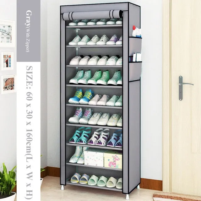 Multilayer Shoe Rack Detachable Dustproof Nonwoven Fabric Shoe Cabinet Home Standing Space-saving Stand Holder Shoes Organizer