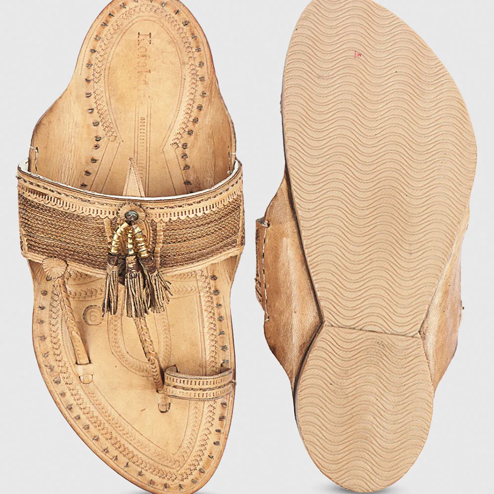 Natural Handstitched Leather Kolhapuri Men Slipper