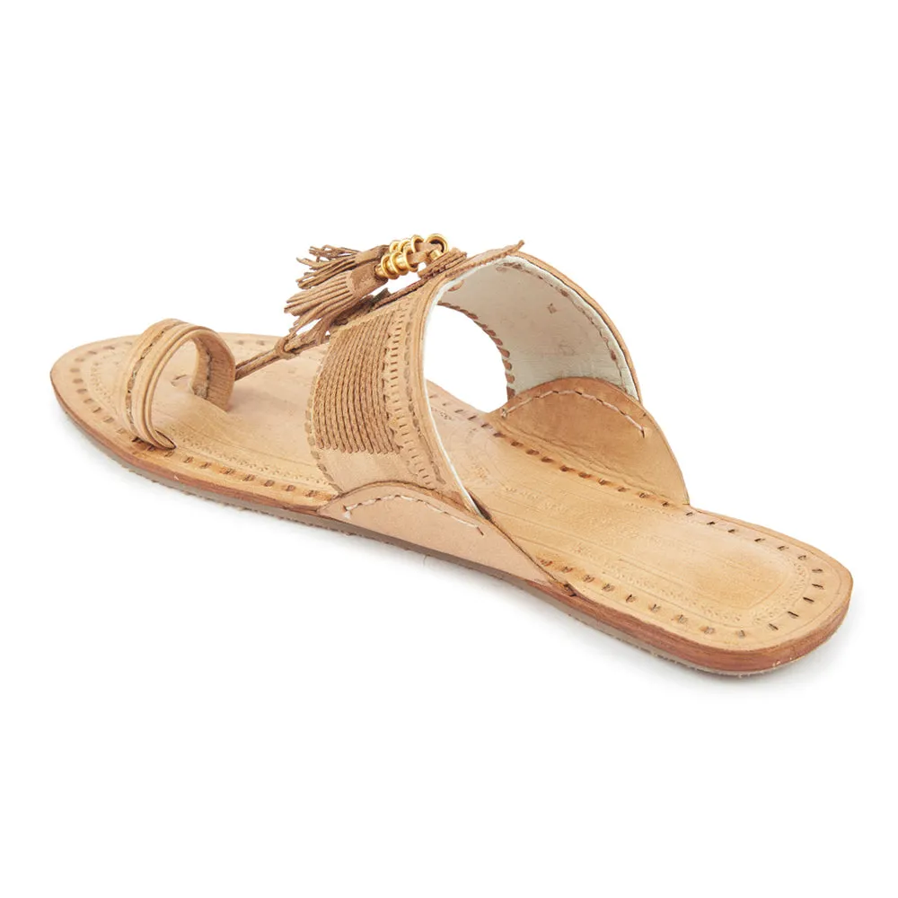 Natural Handstitched Leather Kolhapuri Women Slipper