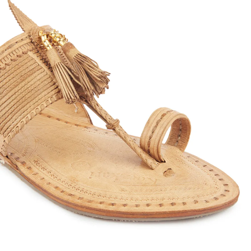 Natural Handstitched Leather Kolhapuri Women Slipper