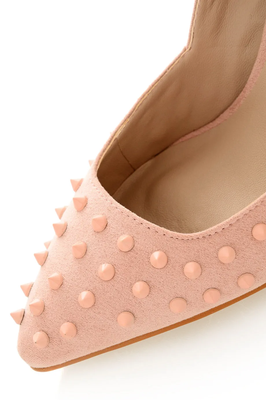 NELLIE Baby Pink Studded Pumps