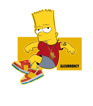 NIKE SB DUNK LOWS (Bart Simpson) | ILLCURRENCY Black T-Shirt (COOLING)