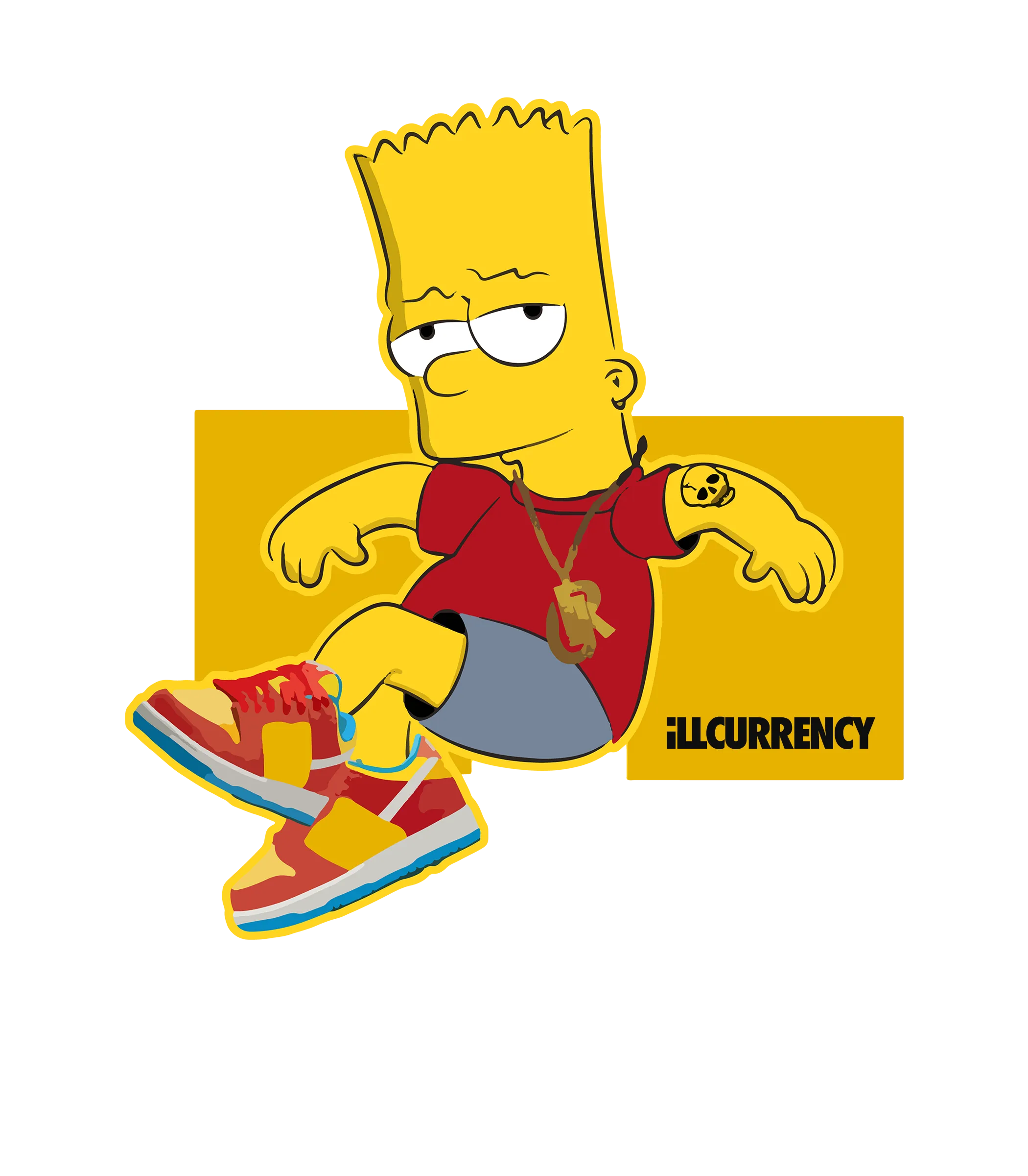 NIKE SB DUNK LOWS (Bart Simpson) | ILLCURRENCY Black T-Shirt (COOLING)