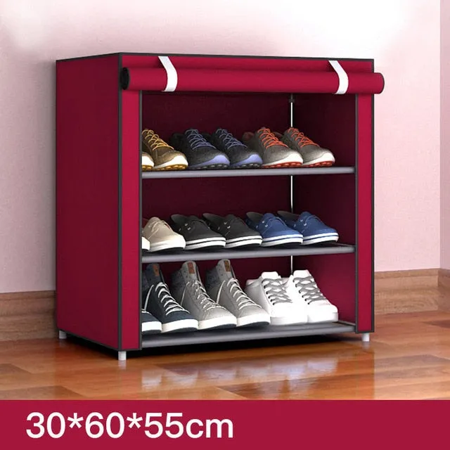 Non-woven Fabric Storage Shoe Rack Hallway Cabinet Organizer Holder 4/5/6 Layers Assemble Shoes Shelf DIY Home Furniture