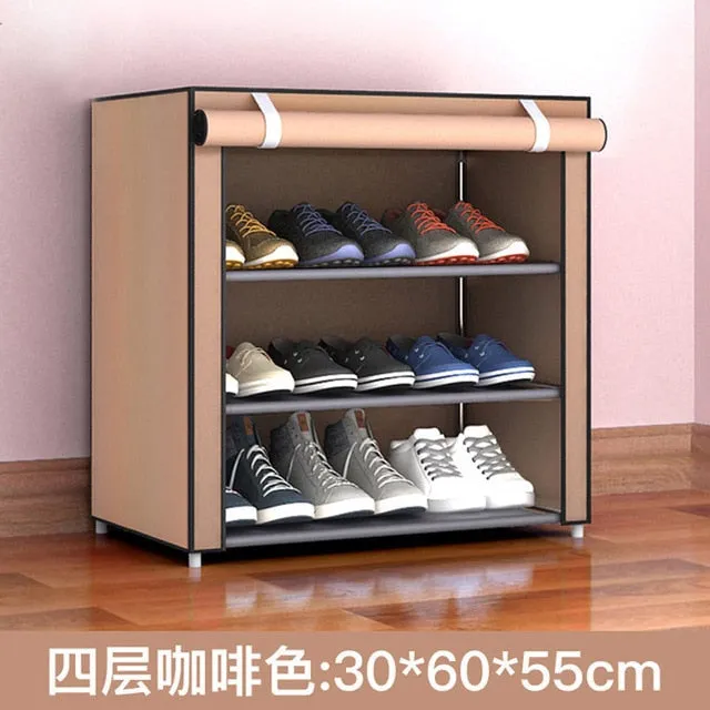 Non-woven Fabric Storage Shoe Rack Hallway Cabinet Organizer Holder 4/5/6 Layers Assemble Shoes Shelf DIY Home Furniture