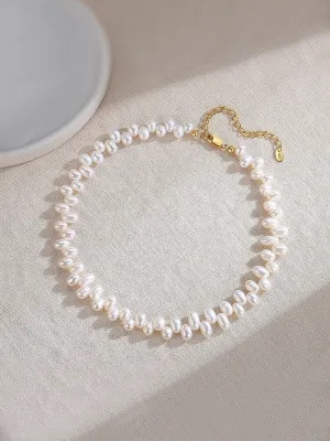 Paula - Dainty Pearl Beaded Choker Necklace