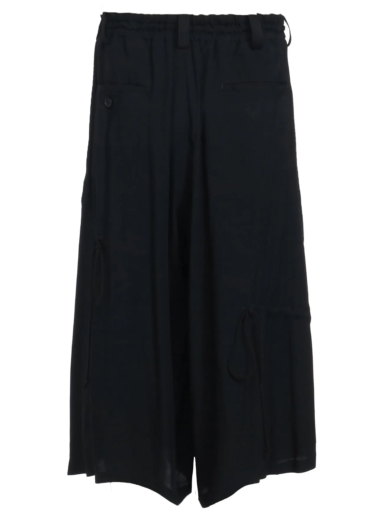 RAYON WASHER TWILL STRINGS GATHERED CROPPED PANTS