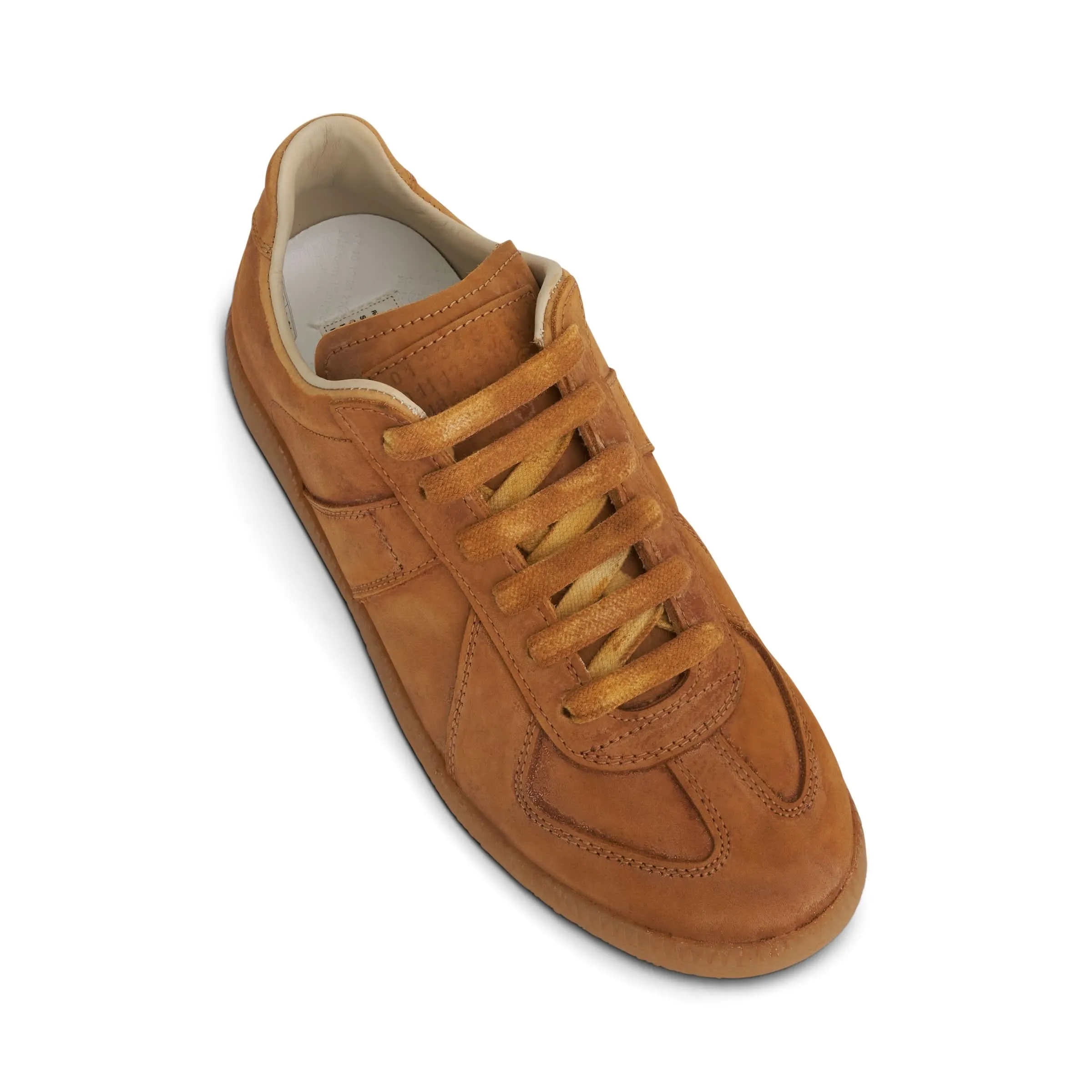 Replica Leather Sneakers in Old Camel