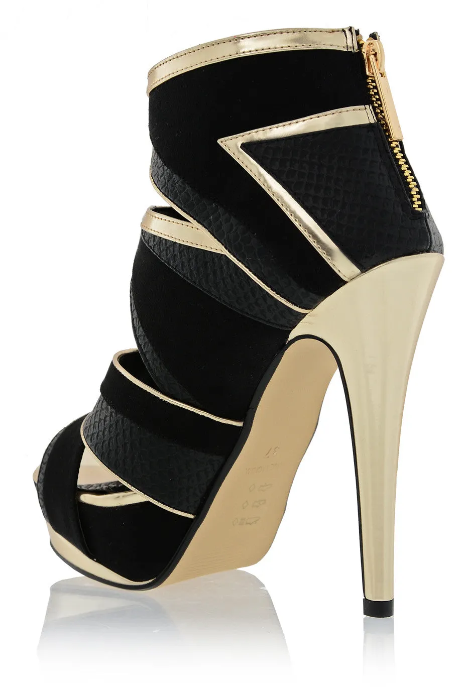 RICHENDA Chopped Out Black Sandal