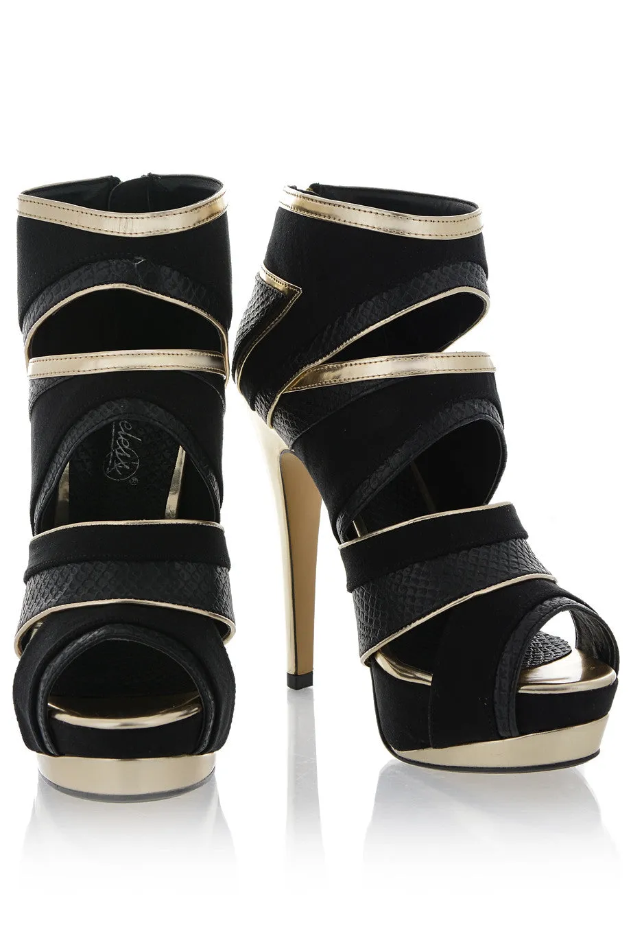 RICHENDA Chopped Out Black Sandal