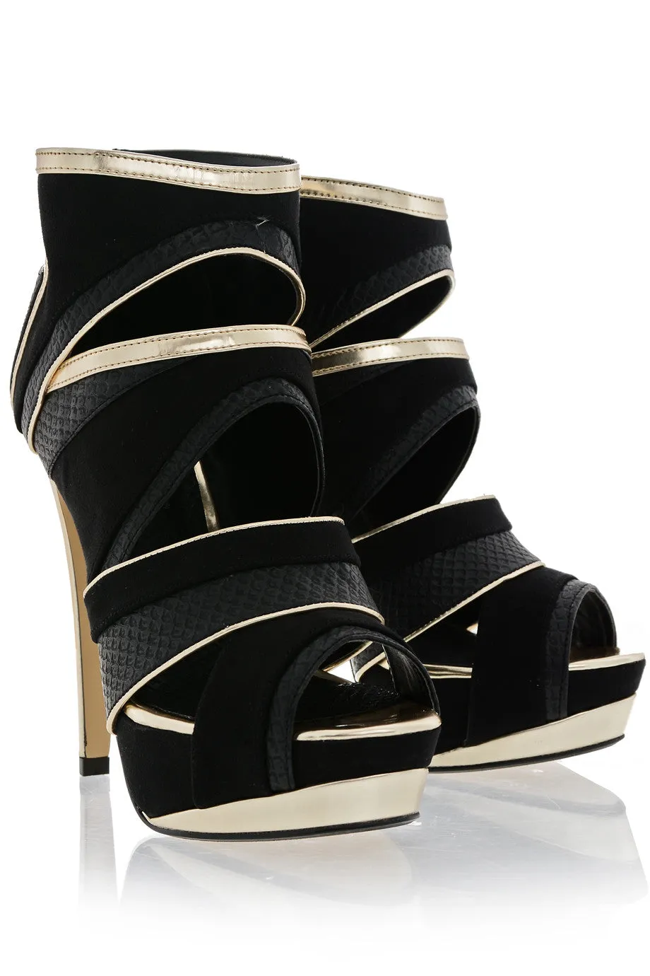 RICHENDA Chopped Out Black Sandal