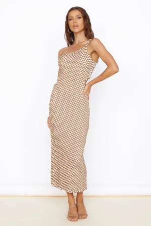 Roll The Dice Maxi Dress Brown