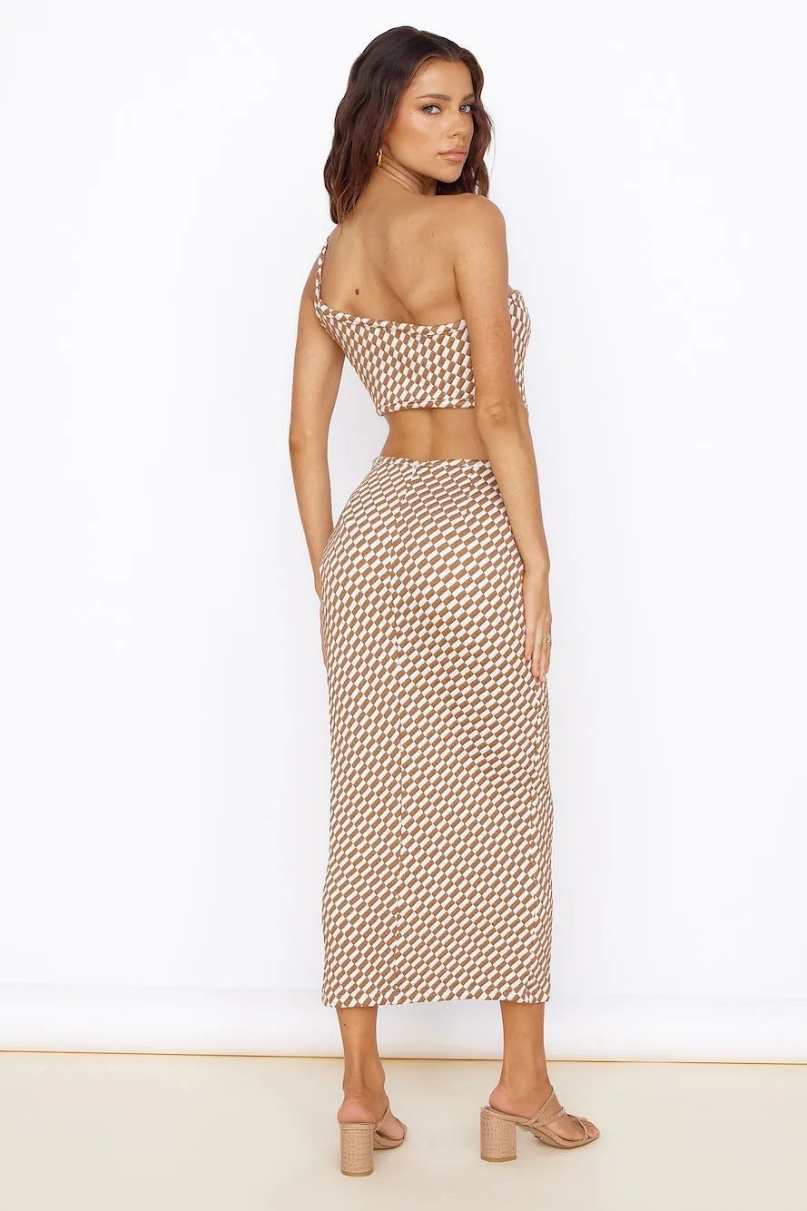 Roll The Dice Maxi Dress Brown