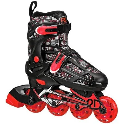 Roller Derby Caspian Kids' Adjustable Inline-Quad Combo Skates - Black (12-2)