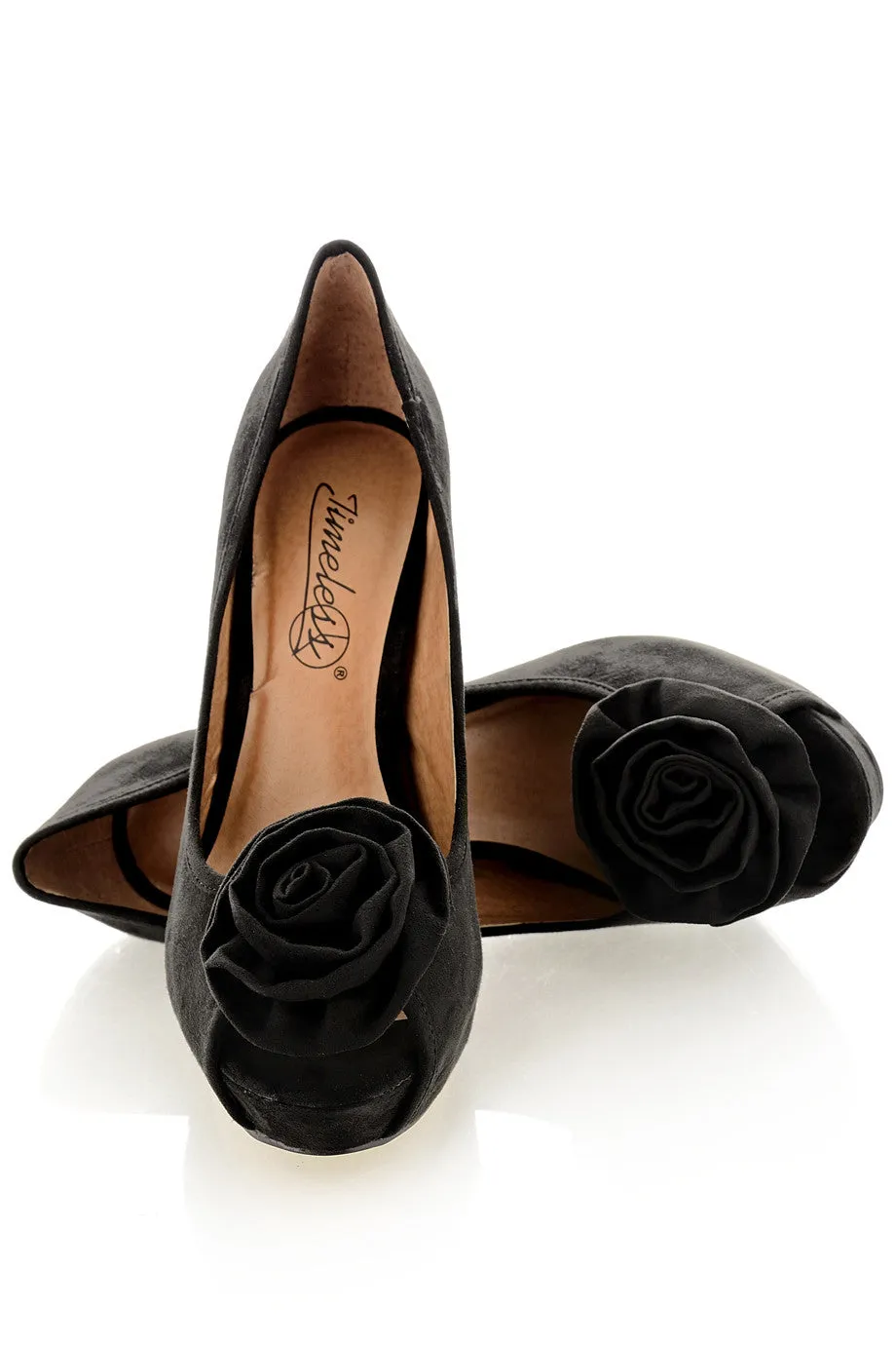 ROSEBUD Black Platform Peep Toe