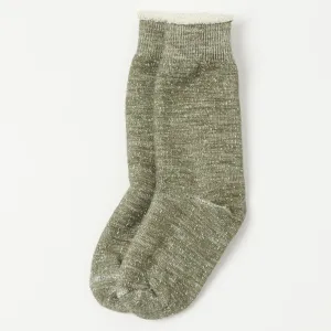 RoToTo Double Face Crew Sock - Army Green