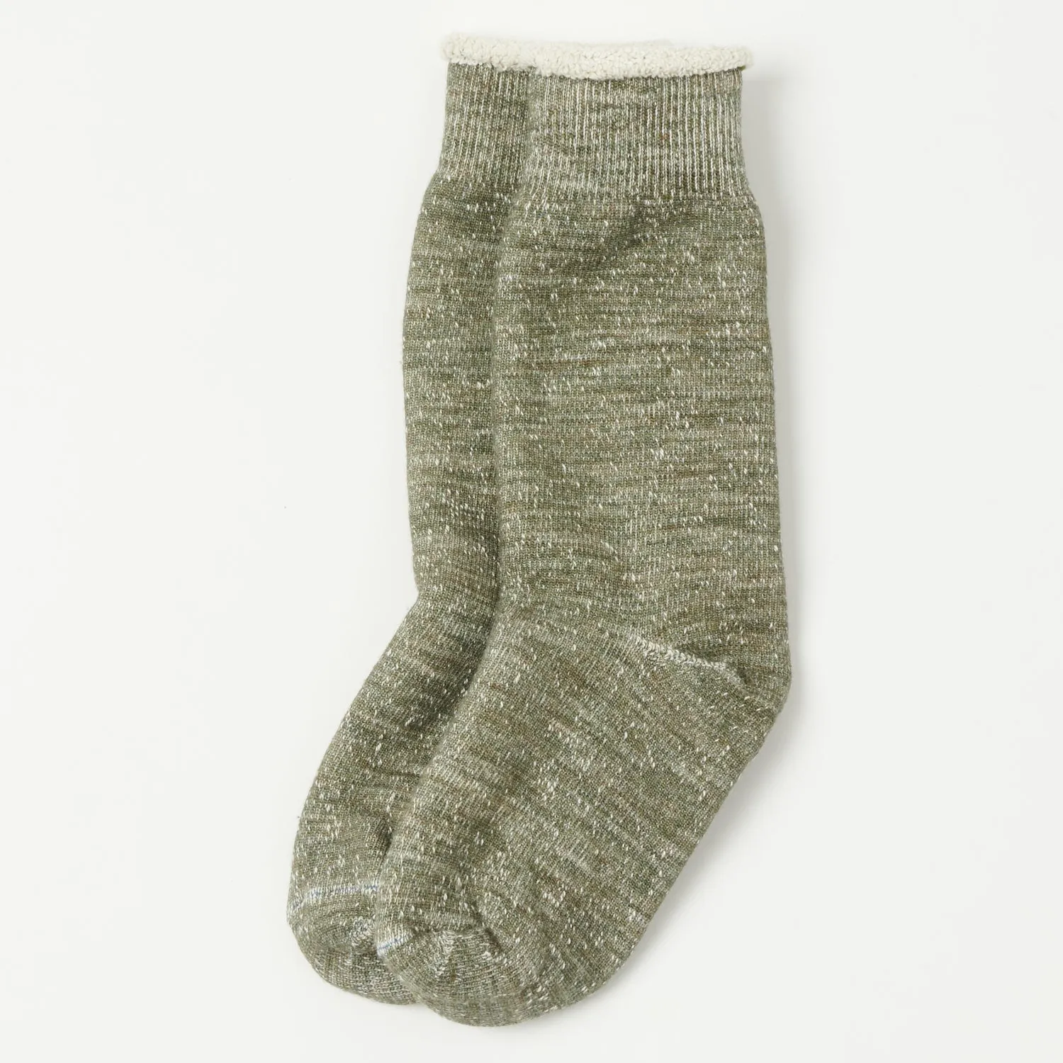 RoToTo Double Face Crew Sock - Army Green