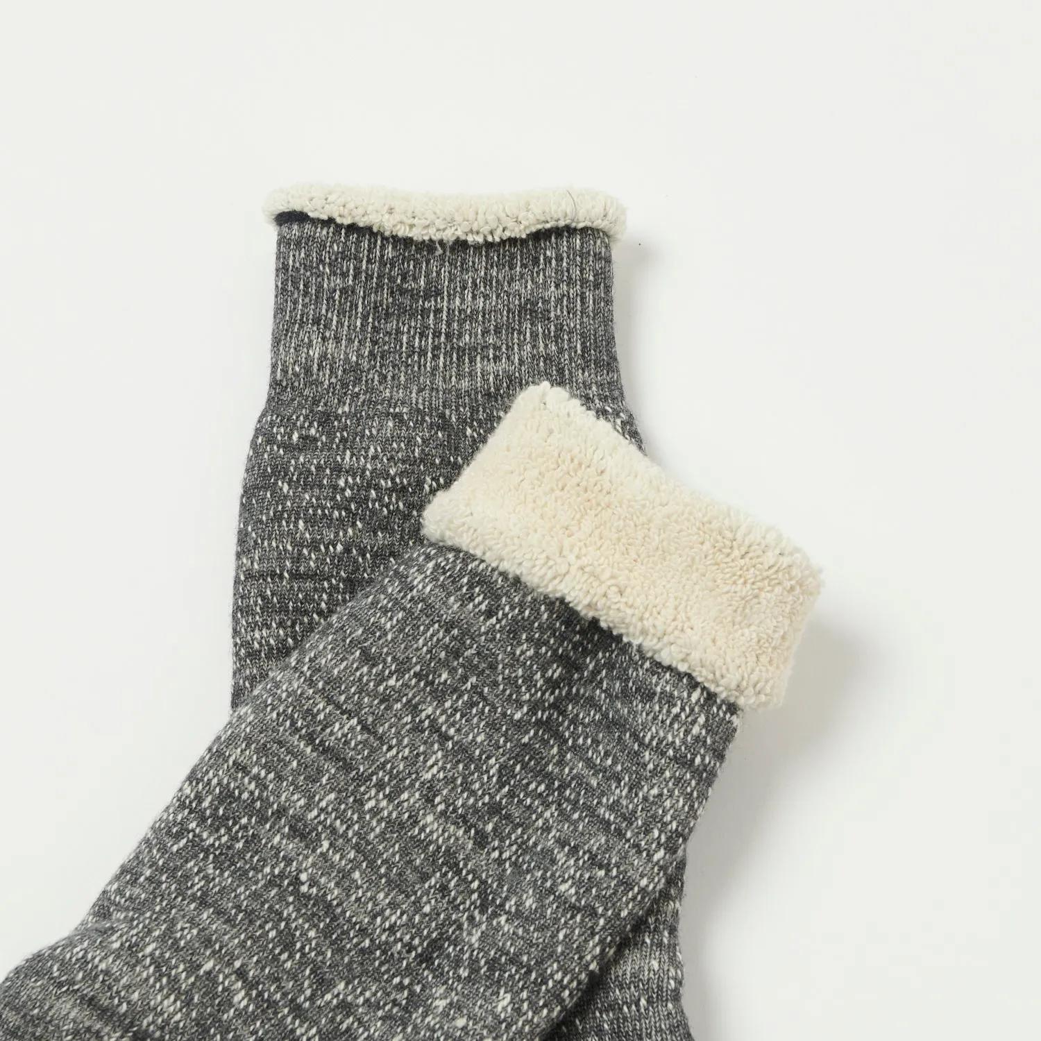 RoToTo Double Face Crew Sock - Charcoal