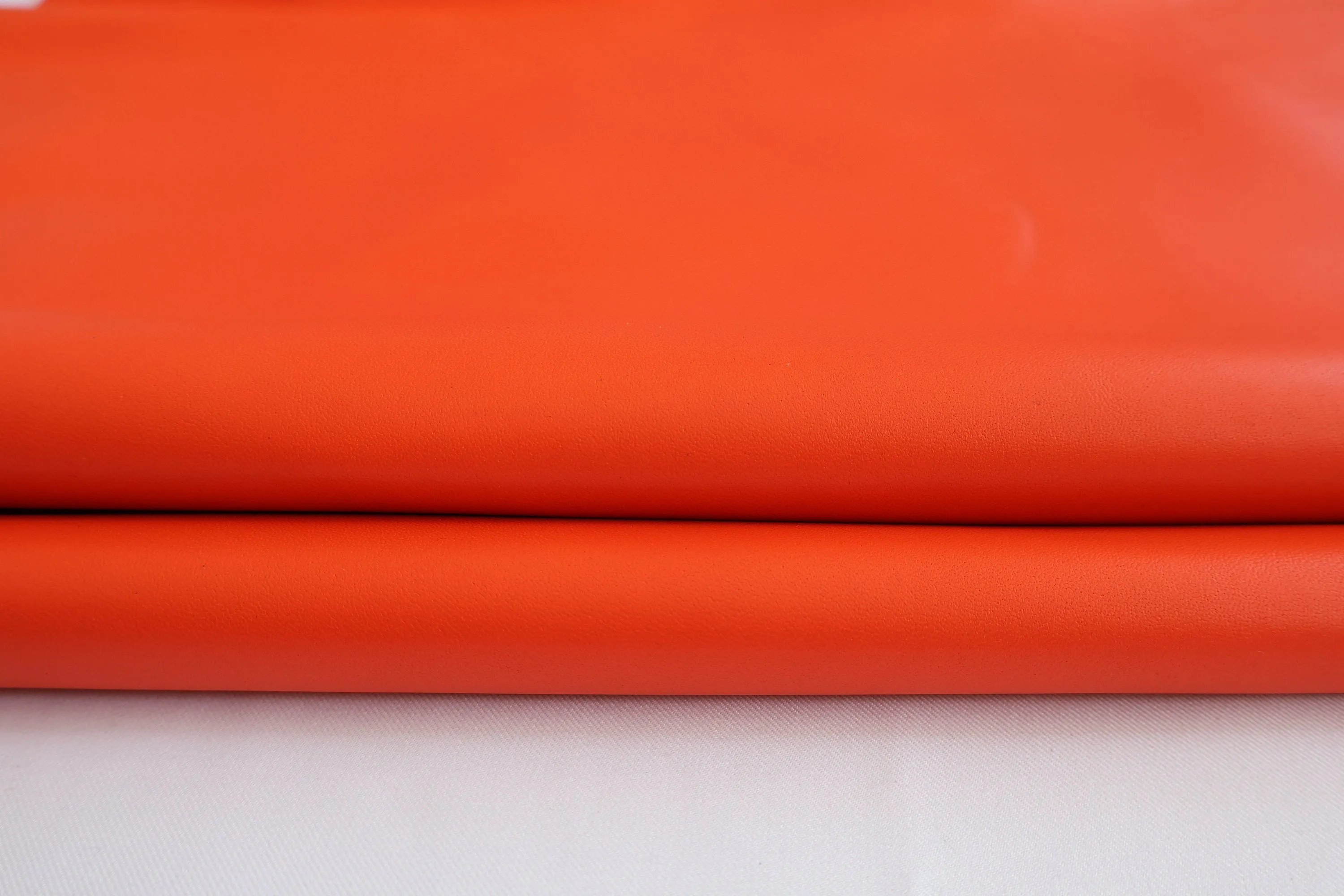 Sheep genuine leather, lambskin nappa leather hide for crafts col. orange, thick. 1,0mm (2 1/2oz)