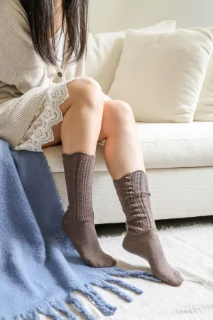 Shell Stitch Crew Socks